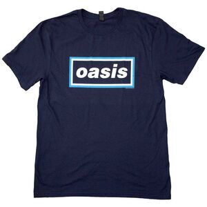Oasis Unisex Adult Maine Road Event Logo T-Shirt / Navy Blue